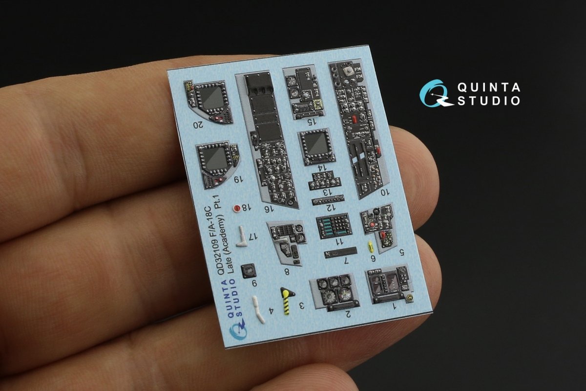 Quinta Studio QD32109 F/A-18C Late 3D-Printed &amp;amp; colored Interior on decal paper (Academy) 1/32 – image 3