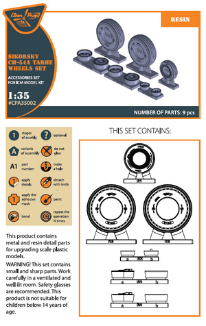 Clear Prop! CPA35002 CH-54A Tarhe wheels set for ICM kit 1/35 – image 2