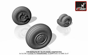 Armory Models AW48024 Sukhoj Su-30 / Su-35 wheels, weighted tires, front mudguard 1/48 – image 5