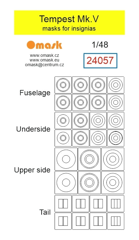 Omask 24057 Tempest Mk.V RAF masks for insignias 1/48