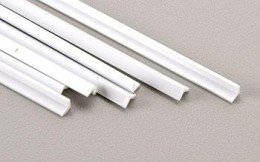 Plastruct 90506 Corner "L" 6.4mm x 6.4mm x 0.9mm - 600mm (Styrene White) / 5 pcs.