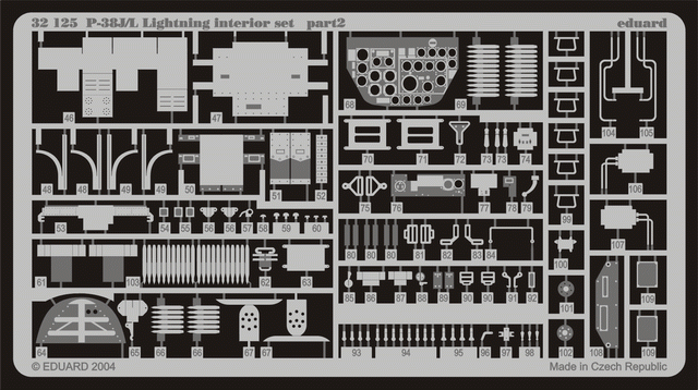 Eduard 32125 P-38L interior 1/32 TRUMPETER – obrázek 2