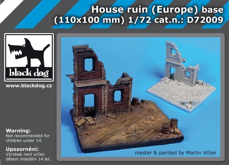 Black Dog D72009 House ruins Europe base 1/72