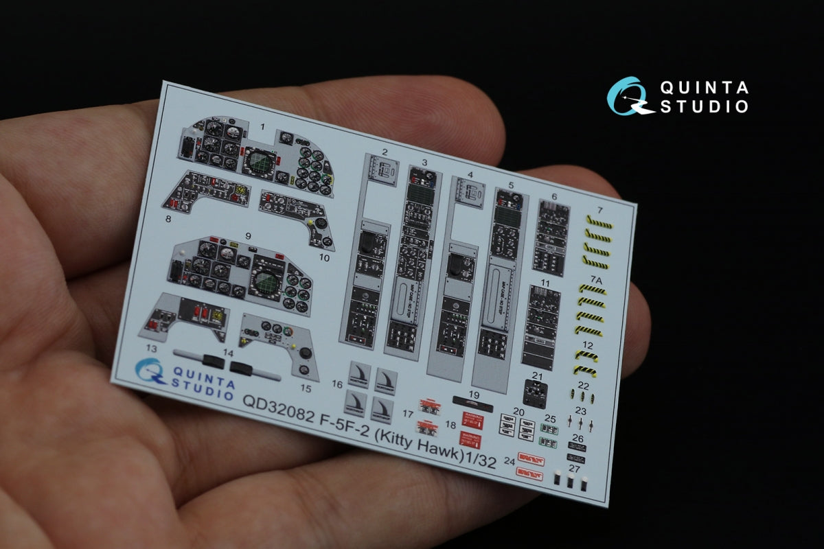 Quinta Studio QD32082 F-5F-2 3D-Printed colored Interior on decal paper (KittyHawk) 1/32 – Bild 3
