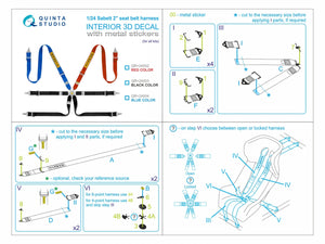 Quinta Studio QR+24003 Sabelt 2inch seat belt harness, black (With metal buckles) (all kits) 1/24 – Bild 12