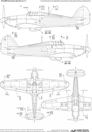 HobbyDecal ST48008V1 Hurricane stencils ver 1 1/48 – image 2
