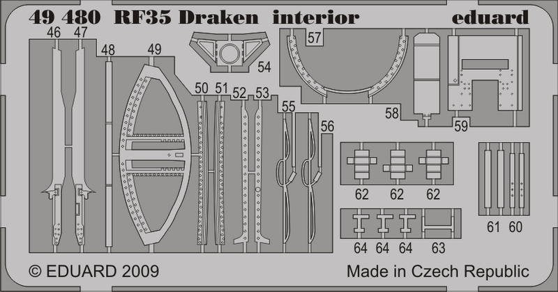 Eduard 49480 RF-35 Draken interior SA 1/48 Hasegawa