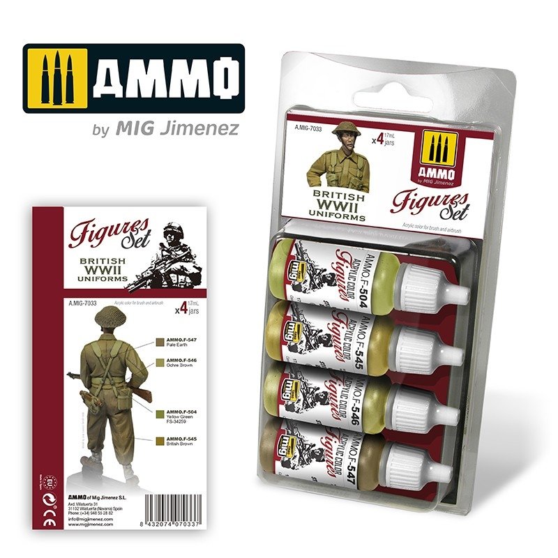 Ammo of Mig 7033 BRITISH UNIFORMS WWII SET 4x17ml