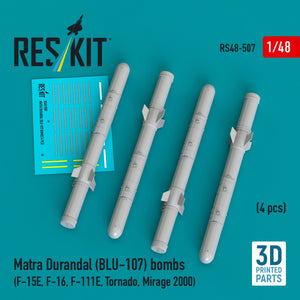 RESKIT RS48-0507 Matra Durandal (BLU-107) bombs (4 pcs) (3D Printed) 1/48