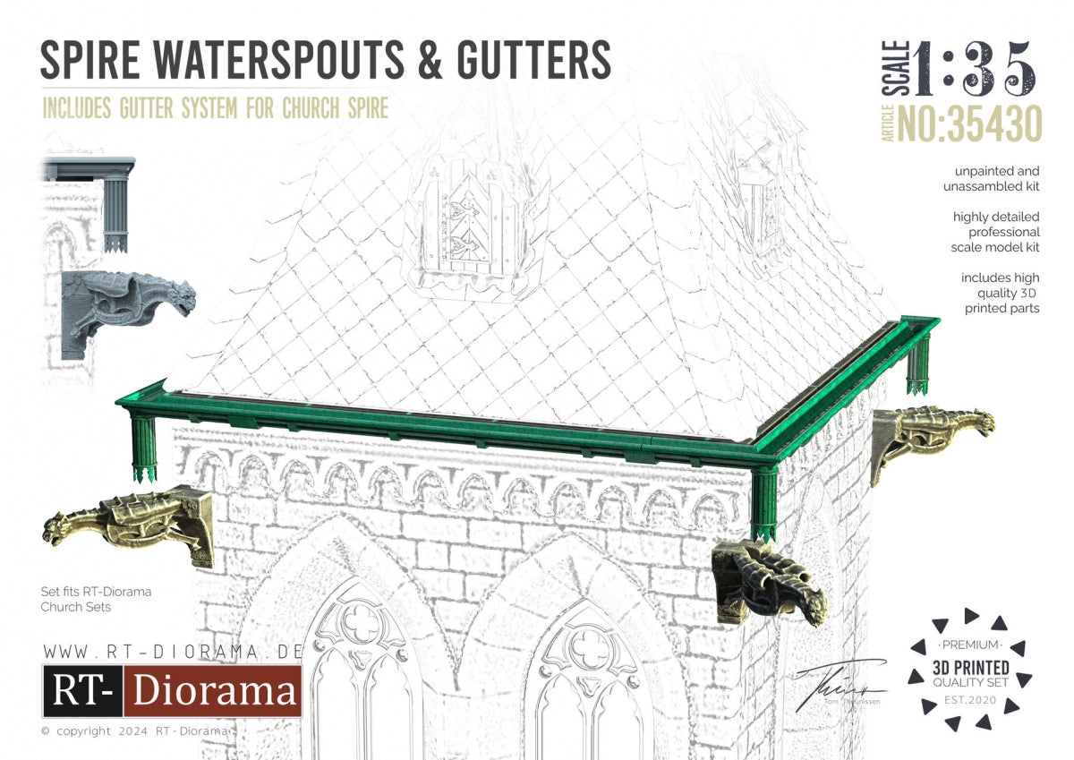 RT-Diorama 35430 Spire Waterspouts &amp;amp; Gutters 1/35