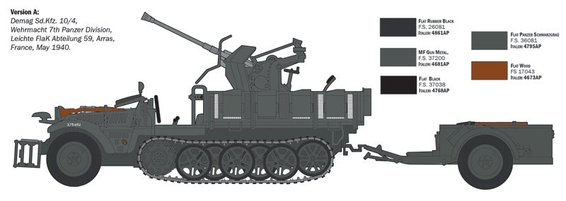 Italeri 6395 SD.KFZ.10/4 with FLAK 30 and crew 1/35 – immagine 6
