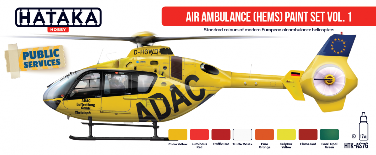 Hataka HTK-AS76 Air Ambulance (HEMS) paint set vol. 1 8x17ml – image 2