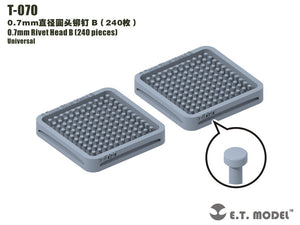 ET Model T-070 0.7mm Rivet Head B (240 pieces) (rivets)