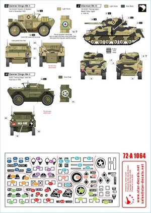 Star Decals 72-A1064 ANZAC # 1 New Zealand and Australian tanks and AFVs in Africa and Middle East WW2. 1/72 – Bild 2
