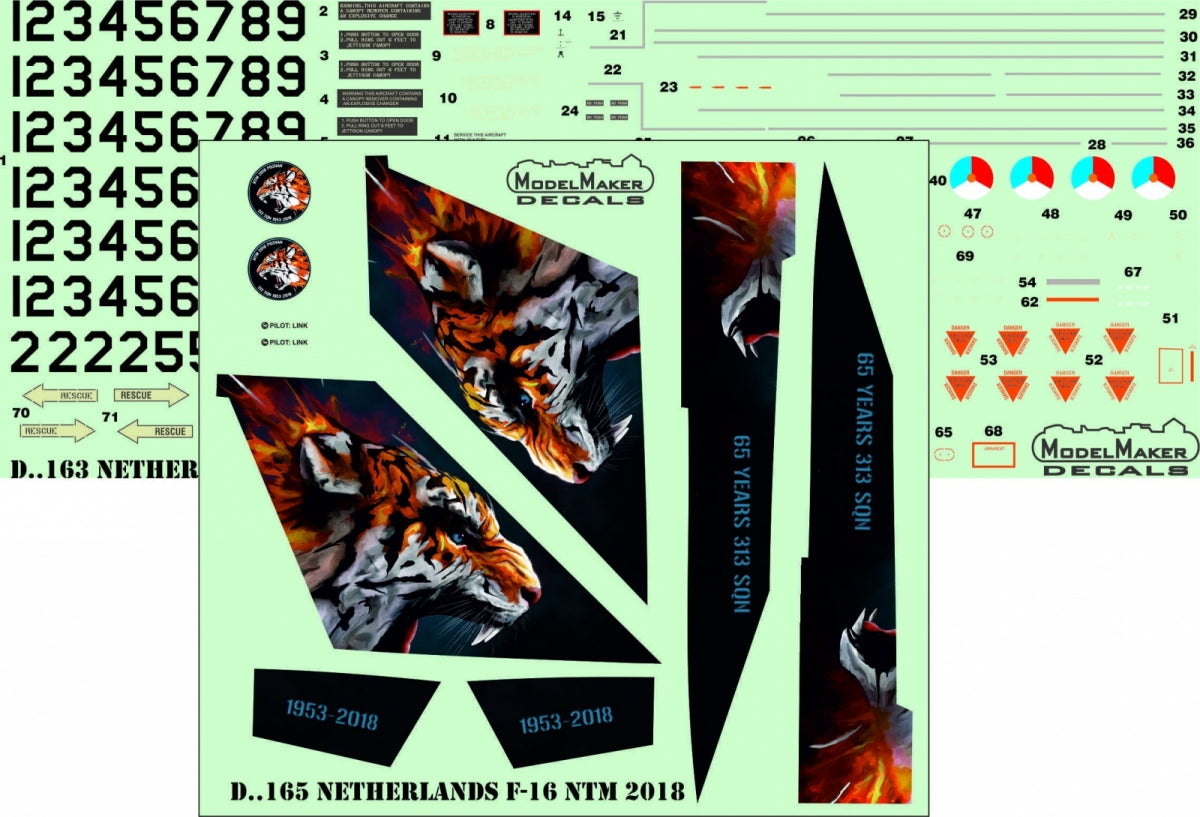 ModelMaker Decals D48165 Netherlands F-16 NTM 2018 1/48 – imagen 2
