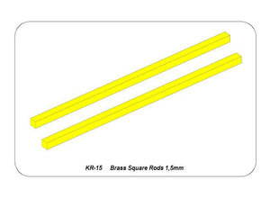 Aber KR-15 Brass square rods 1.5 mm length 245mm x 2 pcs. – Bild 5