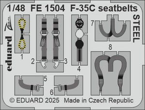 Eduard FE1504 F-35C seatbelts STEEL Tamiya 1/48