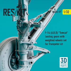 RESKIT RSU32-0087 F-14 (A,B,D) &amp;quot;TOMCAT&amp;quot; LANDING GEARS WITH WEIGHTED WHEELS SET FOR TRUMPETER KIT (3D PRINTED) 1/32 – Bild 3