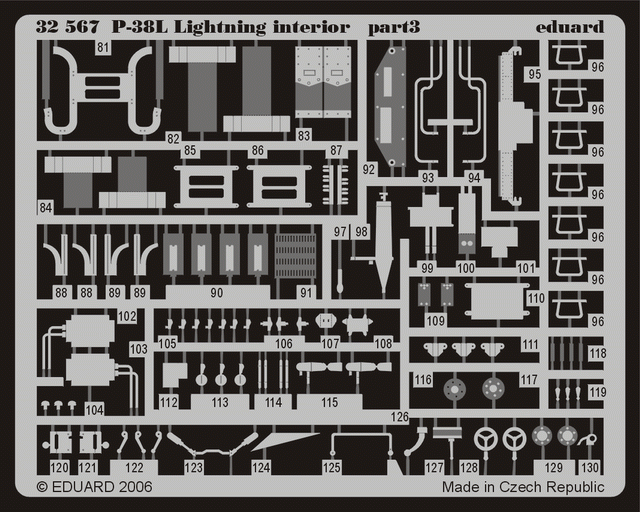 Eduard 32567 P-38L interior TRUMPETER 02227 1/32 – image 2