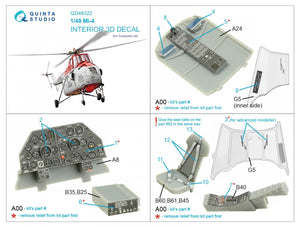 Quinta Studio QD48322 Mi-4 3D-Printed &amp;amp; colored Interior on decal paper (Trumpeter) 1/48 – image 2