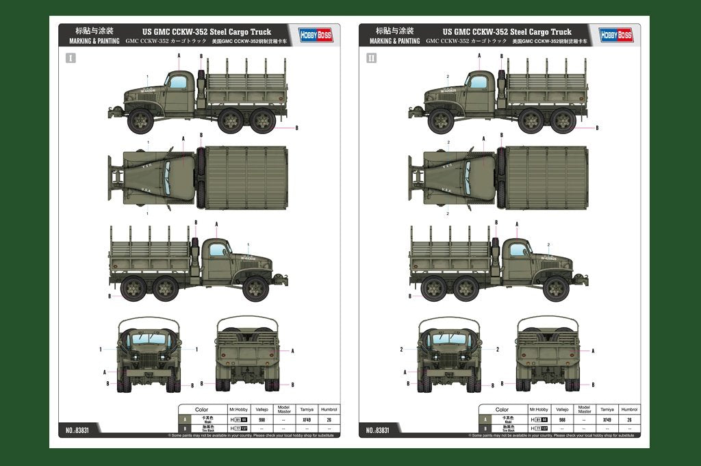 Hobby Boss 83831 US GMC CCKW-352 Steel Cargo Truck 1/35 – image 2