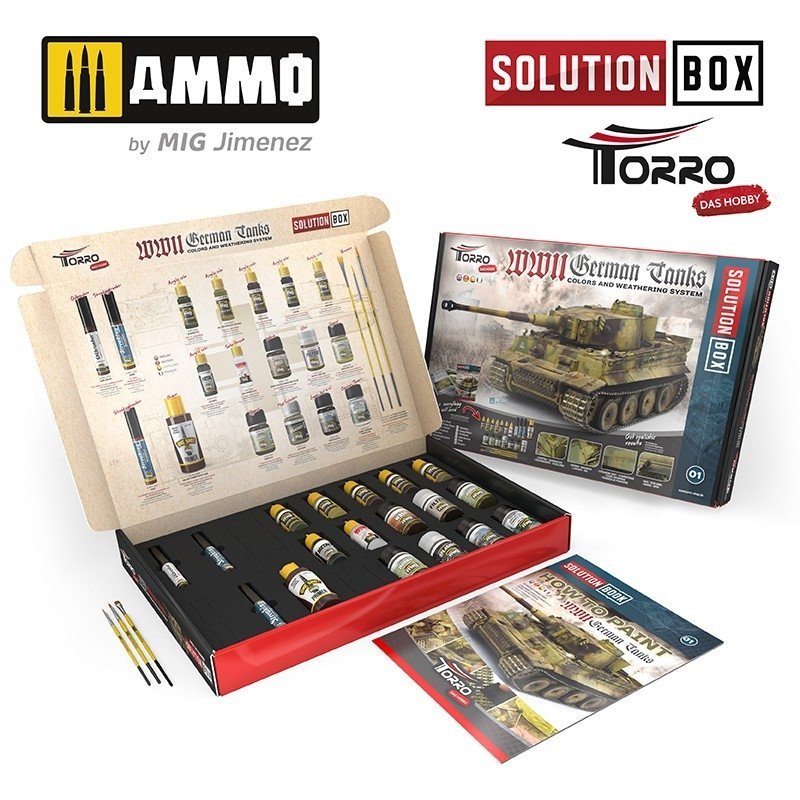 AMMO of Mig Jimenez 2414300000 SOLUTION BOX – WWII GERMAN TANKS – immagine 2