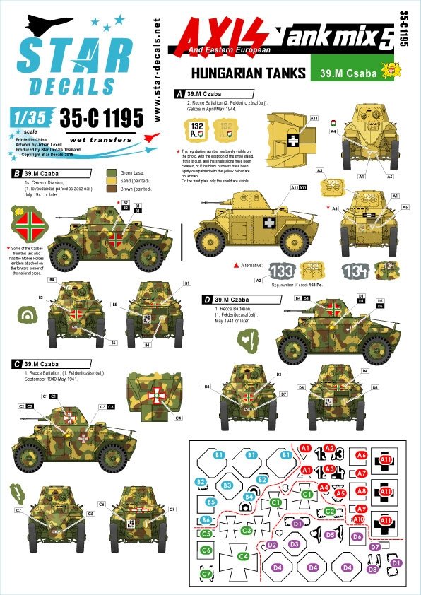 Star Decals 35-C1195 Axis Tank mix #5 1/35
