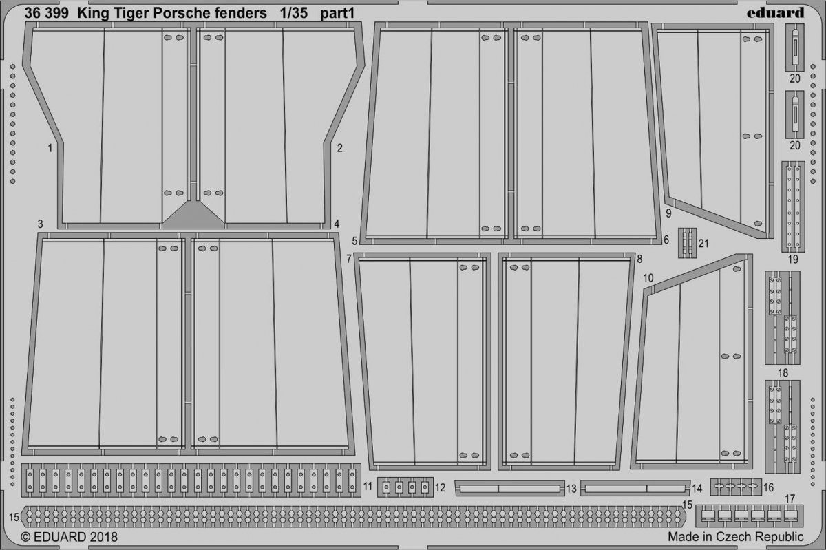 Eduard 36399 King Tiger Porsche fenders MENG 1/35 – zdjęcie 2