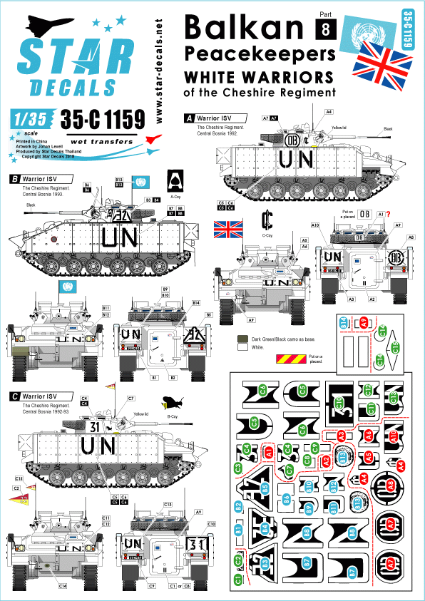 Star Decals 35-C1159 Balkan Peacekeepers #8. White Warriors 1/35