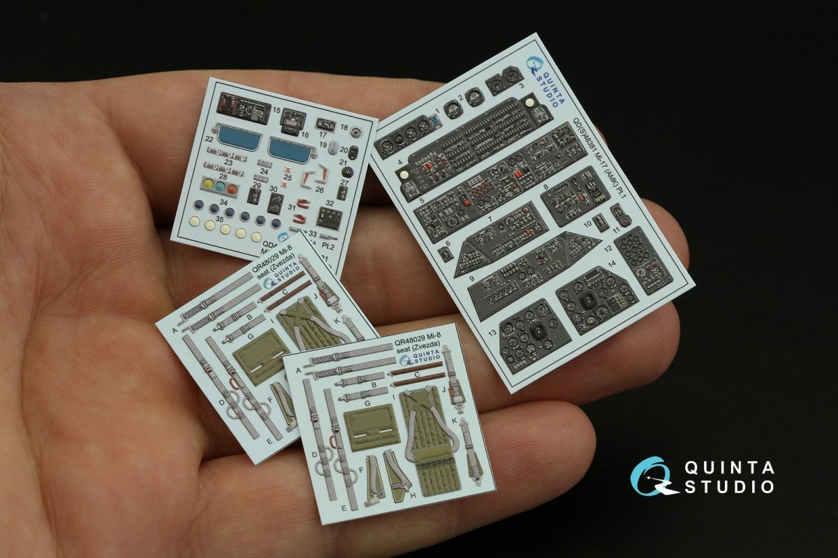Quinta Studio QD48381 Mi-17 3D-Printed &amp;amp; colored Interior on decal paper (AMK) 1/48 – image 3