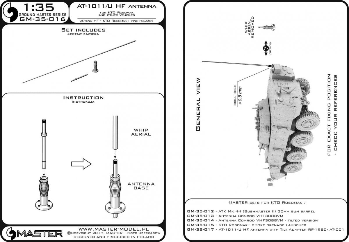 Antenne moderne GM-35-016 AT-1011/U HF pour KTO Rosomak et autres véhicules (1/35) – image 5