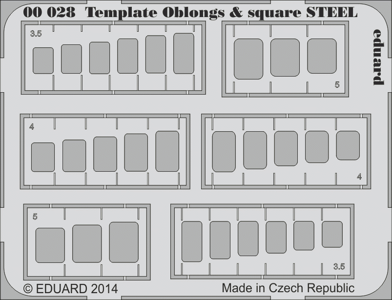 Eduard 00028 Template oblongs &amp; square STEEL