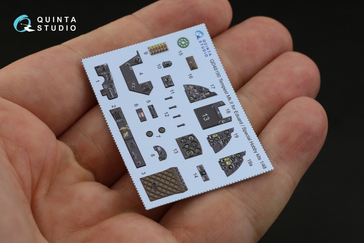 Quinta Studio QD48190 Tempest Mk.II 3D-Printed &amp;amp; colored Interior on decal paper (Eduard) 1/48 – obrázek 10