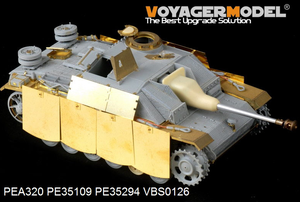 Voyager Model PEA320 WWII German StuG.III Ausf.G Final version Pivot-Mounting Swinging Type Hull Side Armor Skirts (For DRAGON) 1/35 – obrázek 4