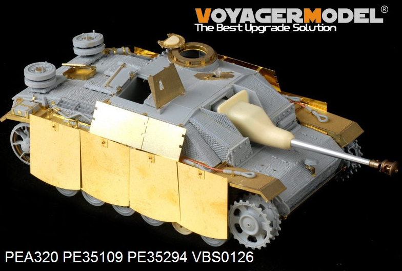 Voyager Model PEA320 WWII German StuG.III Ausf.G Final version Pivot-Mounting Swinging Type Hull Side Armor Skirts (For DRAGON) 1/35 – obrázek 4