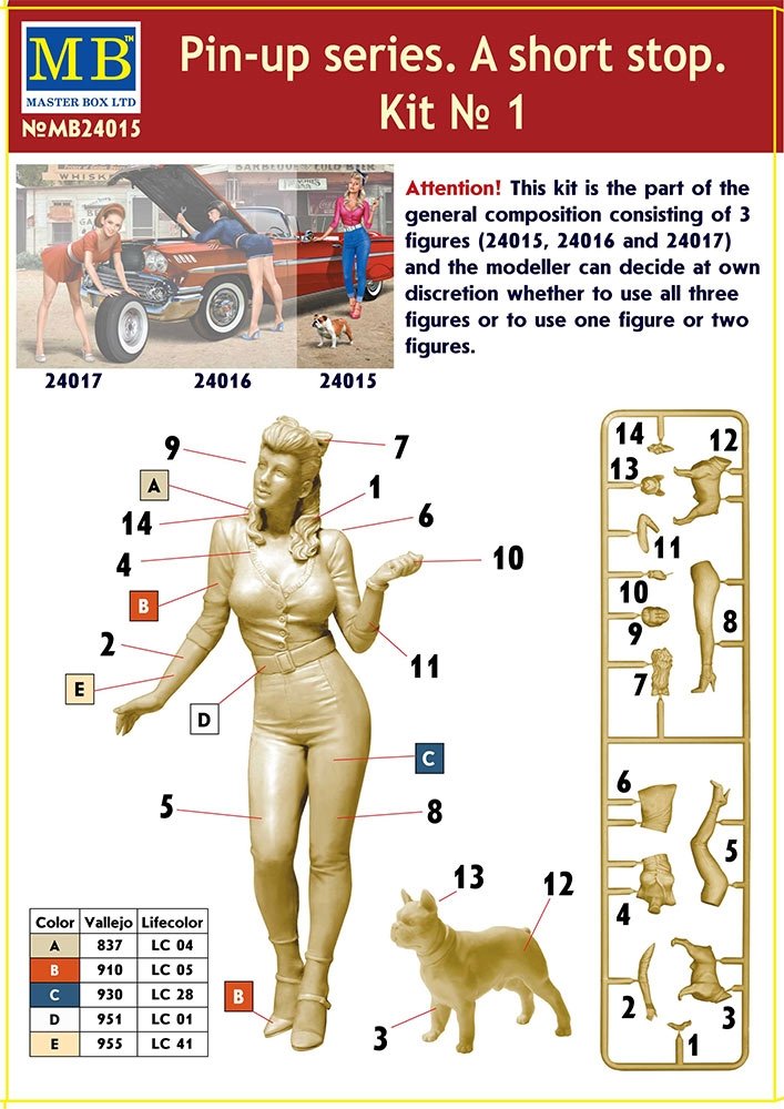 Master Box 24015 Pin-up series. A short stop. Kit No. 1 1/24 – obrázek 2