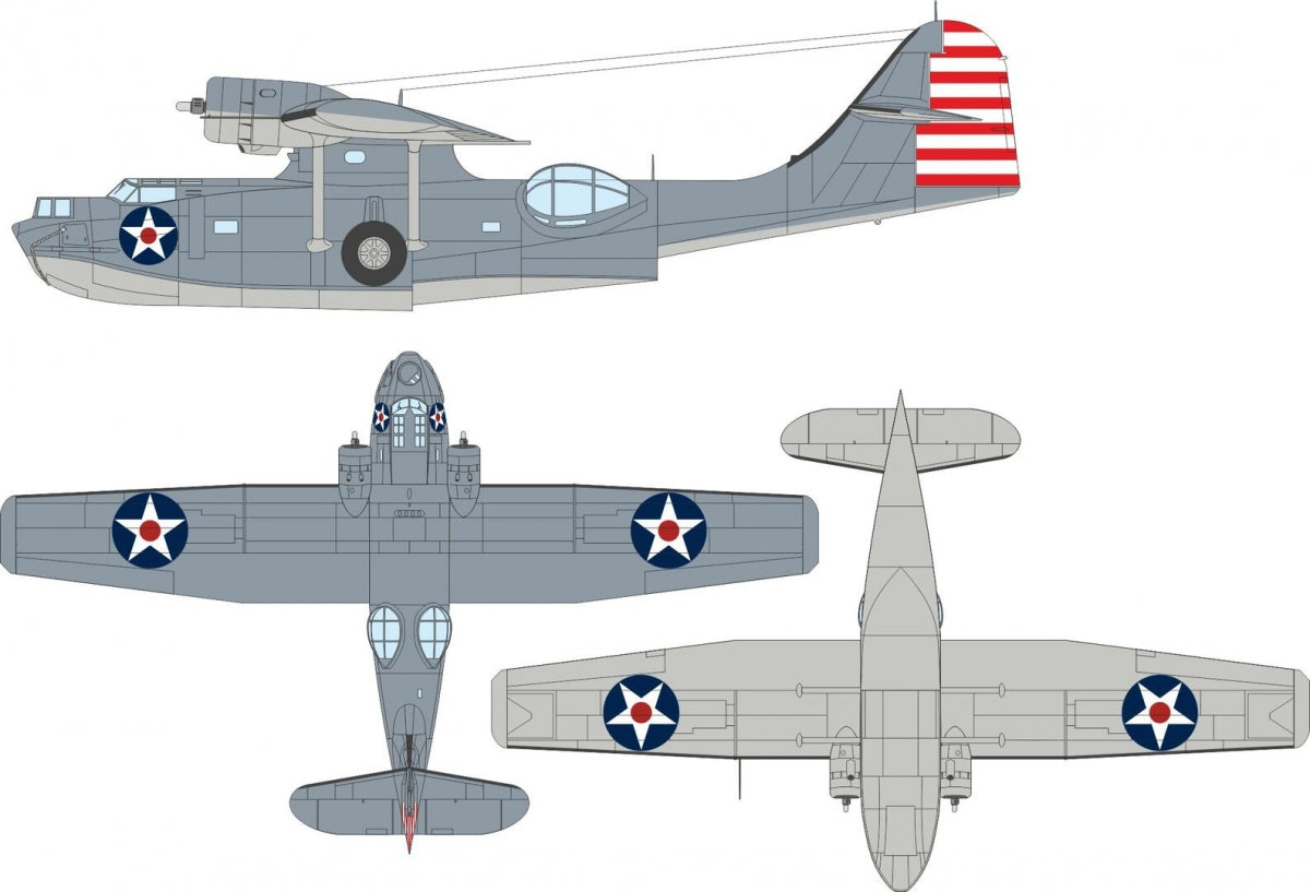 Eduard EX1184 Consolidated PBY-5A Catalina - US National Insignia Masks Set / Stars with Red Center Eduard and Revell Kits 1/48