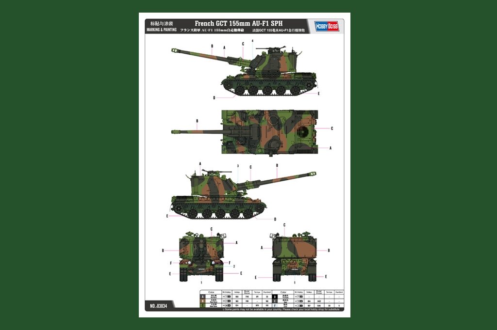 Hobby Boss 83834 French GCT 155mm AU-F1 SPH 1/35 – obrázek 3