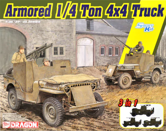 Dragon 6727 Armored 1/4-Ton 4x4 Truck w/.50-inch Machine Gun 1/35
