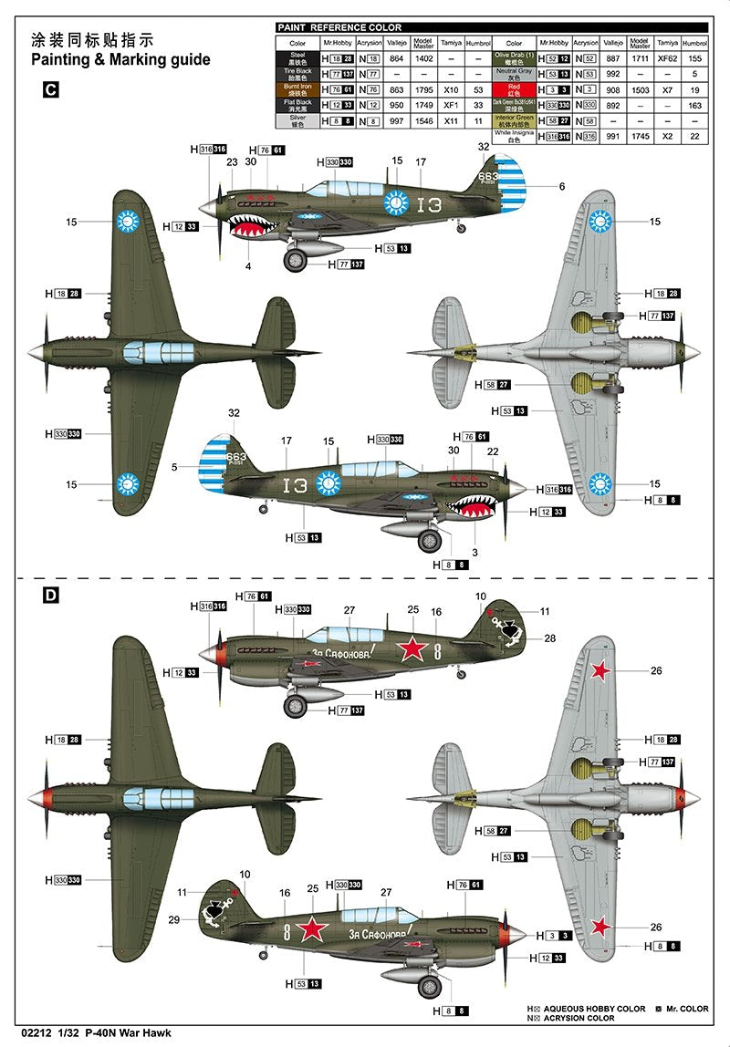 Trumpeter 02212 P-40N War Hawk 1/32 – zdjęcie 4
