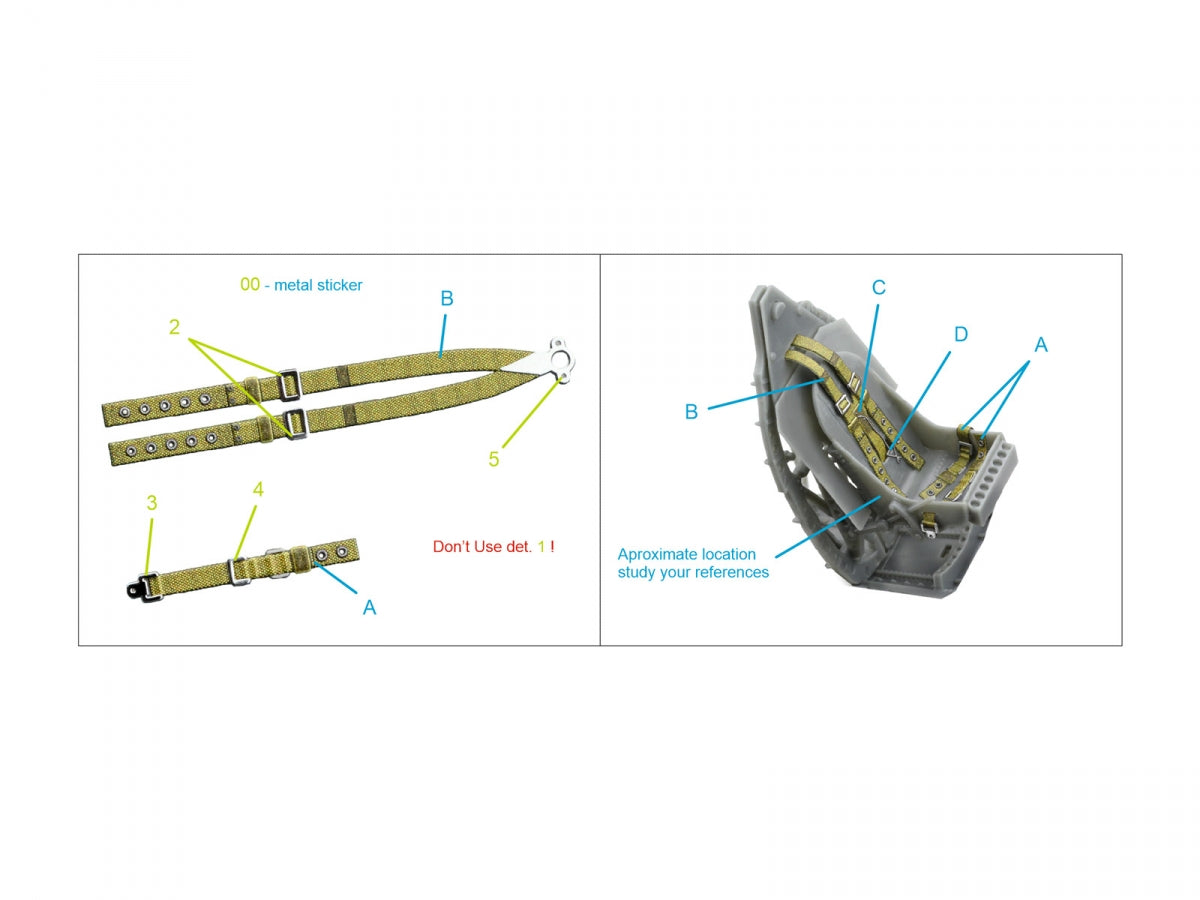 Quinta Studio QR+32046 British Fighter Seatbelts, mid WWII (with metal buckles) (All kits) 1/32 – image 10