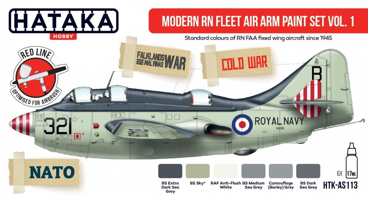 Hataka HTK-AS113 Modern RN Fleet Air Arm Paint Set Vol. 1 6x17ml – image 2