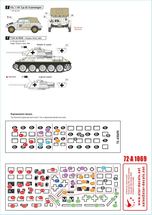 Star Decals 72-A1069 1. Skijäger Division. 1/72 – obrázek 2