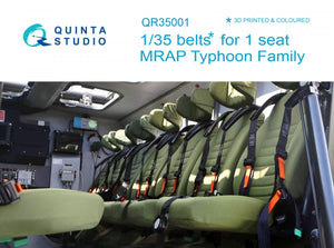 Quinta Studio QR35001 MRAP Typhoon Family belts for 1 seat, 3D-Printed &amp;amp; colored on decal paper (for all kits) 1/35