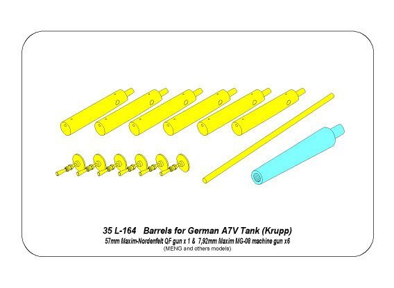Aber 35L-164 Barrels for German WWI A7V Tank 1/35 – image 10