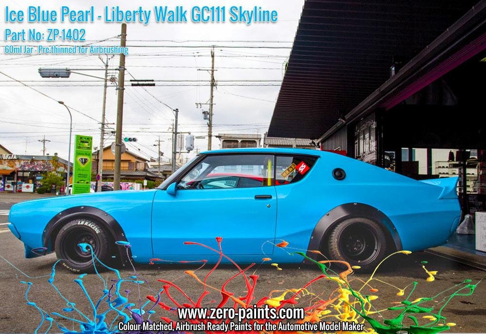 Zero Paints ZP-1402 - Ice Blue Pearl Paint for Liberty Walk GC111 Skyline (Ken Mary) 60ml – image 4