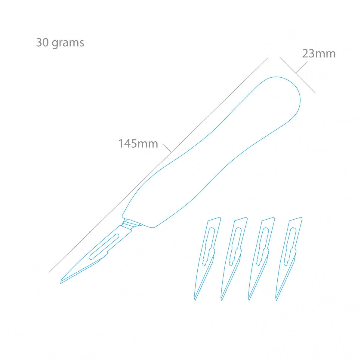 Modelcraft PKN5002-11 Plastic Scalpel Handle &amp;amp; #11 blades x 5 – zdjęcie 2