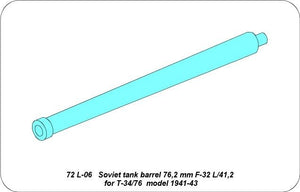 Aber 72L-06 Barrel 76,2 mm F-32 L/41,2 for Soviet tanks T-34/76 model 41/43 / Soviet tank barrel 76,2mm F-32 L/41,2 for T-34/76 model 1941-43 1/72 – image 3
