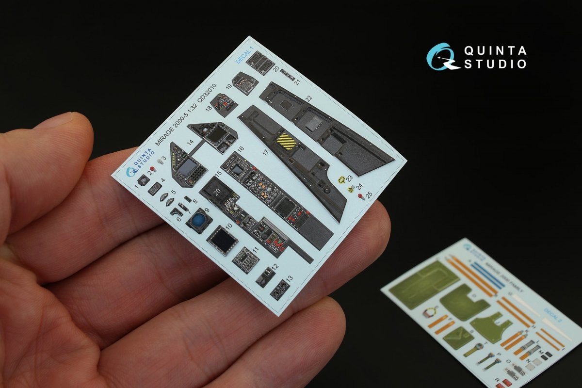 Quinta Studio QD32010 Mirage 2000-5 3D-Printed &amp;amp; colored Interior on decal paper (for Kitty Hawk kit) 1/32 – immagine 4
