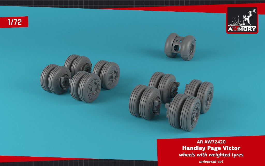 Armory Models AW72420 HP Victor wheels w/ weighted tires &amp;amp; front mudguard 1/72 – image 4